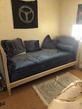 Lit d'Appoint Ou De Repos, Banquette Louis XVI En Bois Sculpté Et Craquelé Ivoir