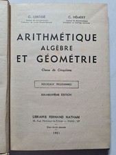 Arithmétique algèbre et géométrie | C. Lebossé C. Hémery | Bon état