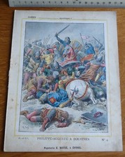 Ancien Protège-cahier Couverture "PHILIPPE-AUGUSTE A BOUVINES"