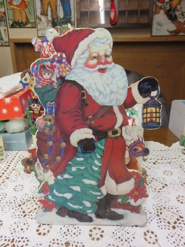 Père noël bois avec - père,