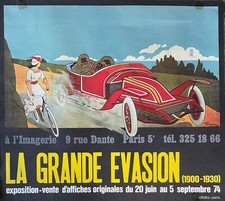 GÉO DORIVAL AFFICHE ORIGINALE EXPO 1974 LA GRANDE ÉVASION VINTAGE FRENCH POSTER