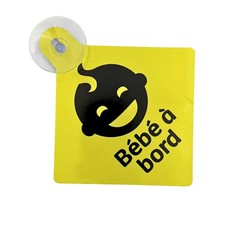 PANNEAU "BEBE A BORD" REFLECHISSANT AVEC VENTOUSE 125X125MM