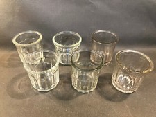 Lot de 6 anciens pots à confiture en verre à facette cuisine vintage 500ml