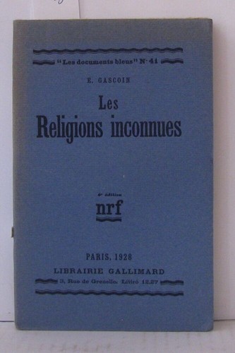 Les religions inconnues - , |