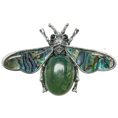 Broche abeille avec agate