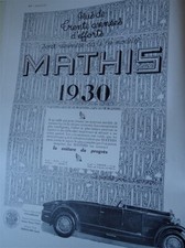 automobile MATHIS 1930 à