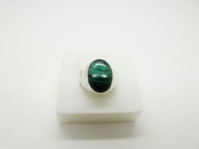 chevalière homme en argent et malachite taille FR 57 / US 8 sterling men ring