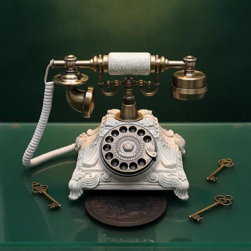 Téléphone rétro cadran - rétro, à