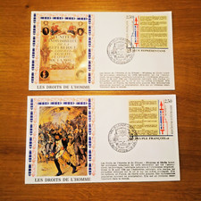 ⭐ FRANCE 2 Enveloppes A.M.I.S FDC Bicentenaire Révolution 1989 Timbre 1er Jour ⭐