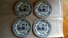 Lot 4x ASSIETTES PUBLICITAIRES - PORCHER - 100 ans de Sanitaire - GIEN FRANCE 