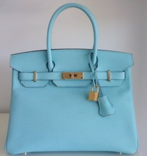 Sac Hermes Birkin 30 bleu atoll