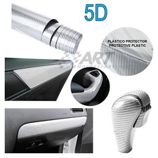 Vinyle En Fibre De Carbone Argent 5D 150X30Cm Pour Bmw E30 E46