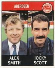 332 ALEX SMITH & JOCKY SCOTT # ÉCOSSE ABERDEEN.FC AUTOCOLLANT FOOTBALL 89 PANINI
