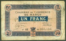 NECESSITE 1 FRANC CHAMBRE DE