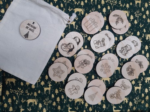 Jeu memory noël - en, bois