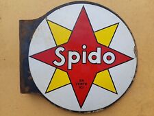 Plaque émaillée publicitaire Huile, Graisse & Essence SPIDO autos & motos garage