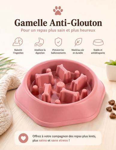 Gamelle anti glouton chien - gamelle,