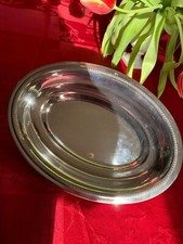 Plat ovale métal argenté