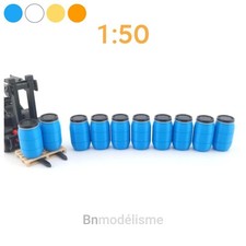 Lot 10 Bidons Fût Plastique 1/50 Décor Modélisme Maquette Entrepôt Camion Garage