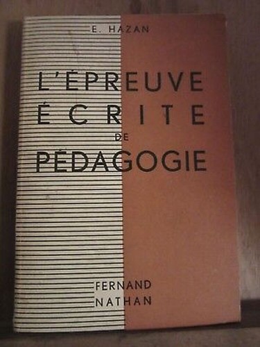 Hazan l épreuve écrite - e., hazan: