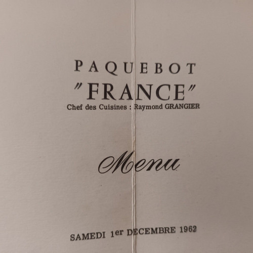 Menu paquebot france 1962 - menu,