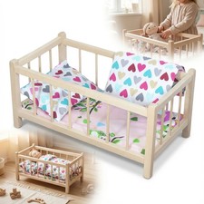 Lit poupée bois naturel +