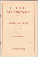 Henri Classens - Le solfège des débutants - solfège très facile - partition
