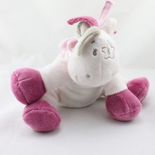 Doudou poney cheval rose beige
