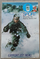 Autocollant vintage ancien de SKI - O² sport vêtements Ski Jogging Tennis Golf