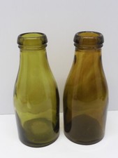 -2 ANCIENNES BOUTEILLES BOCAUX VERRE Soufflé moulé couleur AMBRE 1 L TRUFFES  D