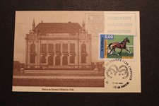 Carte postale - Chevaux:le trotteur - 1er jour - Marc-en-Bareuil - 1998 - YT3183