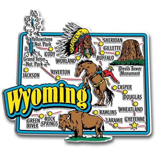 Wyoming jumbo state map - state,