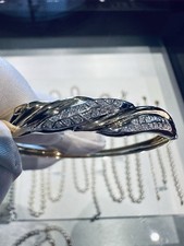 Bracelet Rigide Recarlo Or Kt 750 Et Diamants 18,25 Grammes