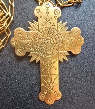 Pendentif en Or Massif Croix Golden Dawn (Aube Dorée) et sa Chaîne.