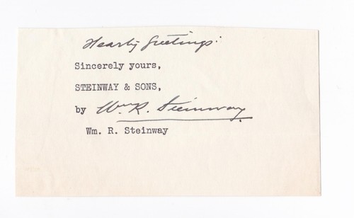 William steinway letter - steinway,