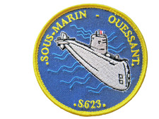 ECUSSON MARINE NATIONALE SOUS MARIN SNLE / SNA OUESSANT SCRATCH AU DOS 90MM