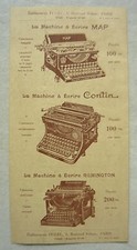 Publicité ancienne Ets FEIGEL MACHINE à ECRIRE Underwood Remington Map Contin