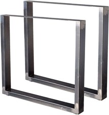 2 PIEDS DE TABLE EN ACIER VERNIS FORMAT RECTANGULAIRE 80X72CM, PIEDS POUR MEU...