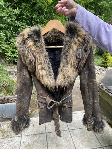 Veste cuir fourrure - et,