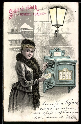 Femme avec étole - , fourrure