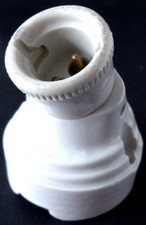 1 DOUILLE PORCELAINE OCCASION ANCIENNE LAMPE LUSTRE SUSPENSION INDUSTRIEL