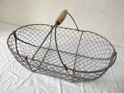 Ancien panier fer grillagé - fer,