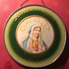 RELIQUAIRE ancien SACRE COEUR de MARIE SOUVENIR de MISSION BUSSIERES 1939