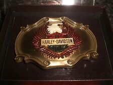HARLEY VINTAGE 75TH ANNIVERSARY ENAMEL EAGLE RED WHITE BLUEB&S 1978 BELT BUCKLE 