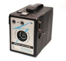 appareil photo box ECLAIR Cornonet 6x9 France 1950 facade éclair bleu / camera