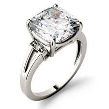 4.50Ct White Cushion Lab
