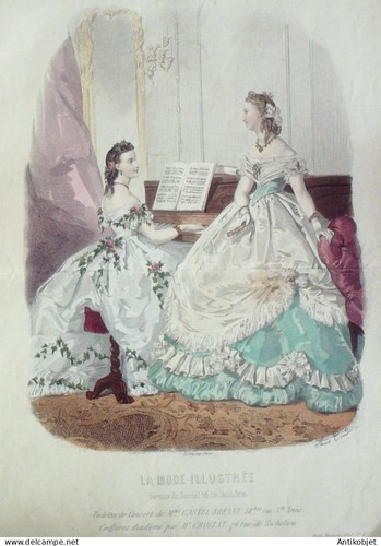 Gravure mode illustree - gravure, 1865