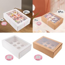 Boîtes à biscuits 12 trous, 6 pièces, boîte à cupcakes pour gâteaux