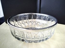 Coupe à fruits , saladier en verre et métal argenté