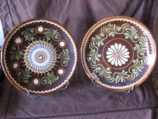 Très belle paire de plat en grès d'Alsace, Soufflenheim, Elchinger ? très belles